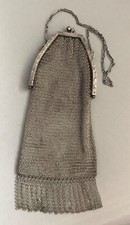 PURSE, MESH, SILVERPLATE, BB, USA. ART DECO c.1920.
