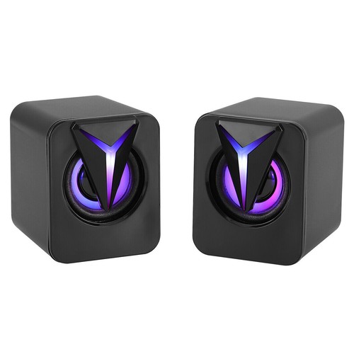 3.5mm Stereo Bass Sound Computer Speakers RGB 2.0 USB Wired for Laptop Desktop - 第 6/6 張圖片