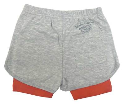 Harley-Davidson Little Girls' Double Layered Stretch Shorts - Gray
