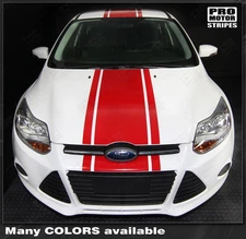 Ford Focus 2011-2014 Pre-cut Over-The-Top Center Stripes Decals (Choose Color)