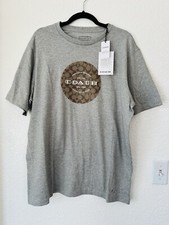 NWT Coach Signature Circle T Shirt In Organic Cotton Heather Gray Size XXL 150