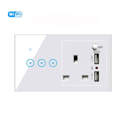 WiFi Smart Wall Light Switch Socket Outlet Combo for Amazon Alexa Google Home - Picture 22 of 25