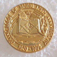 Grand Lodge of Maine 175th Anniversary Souvenir Pin 1820-1995 Masonic
