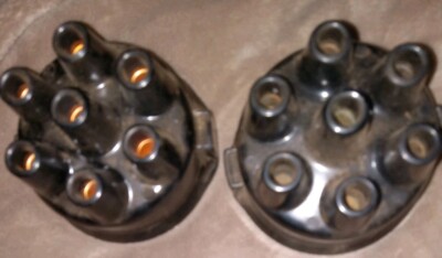 Lot Of 2 Vintage Delco Remy Distributor Caps - 6 Cylinders - Garage Find/Pre-80s