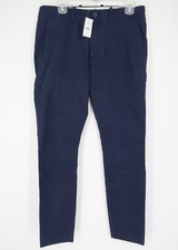 J.Crew Flex Mens 31x32 Navy Skinny Fit Chino Pants Straight Stretch AN792 New