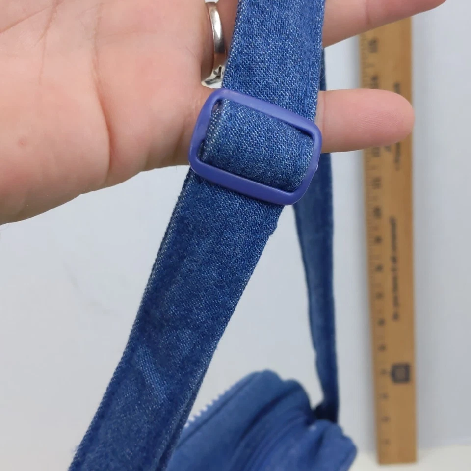 Bolso Bandolera OshKosh B'gosh Azul Denim Rayas Correa Ajustable Cartera Informal Foto 3 de 4