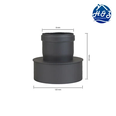 LANZZAS Extensión de tubo de pellets 80 a 130 mm extensión de tubo tubo de horno tubo de humo Premium