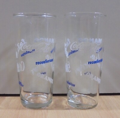 COCA COLA SODA COMPANY ADVERTISIGN VTG SET OF TWO GLASSES