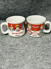 Vintage Campbell Soup Fireman Police Nurse Doctor Soup 2 Coffee Mug Bowl 1993