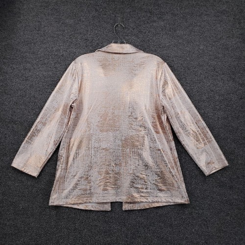 Slinky Brand Jacket Womens S Small Brown Open Front Collared Long Sleeve - Picture 2 of 10