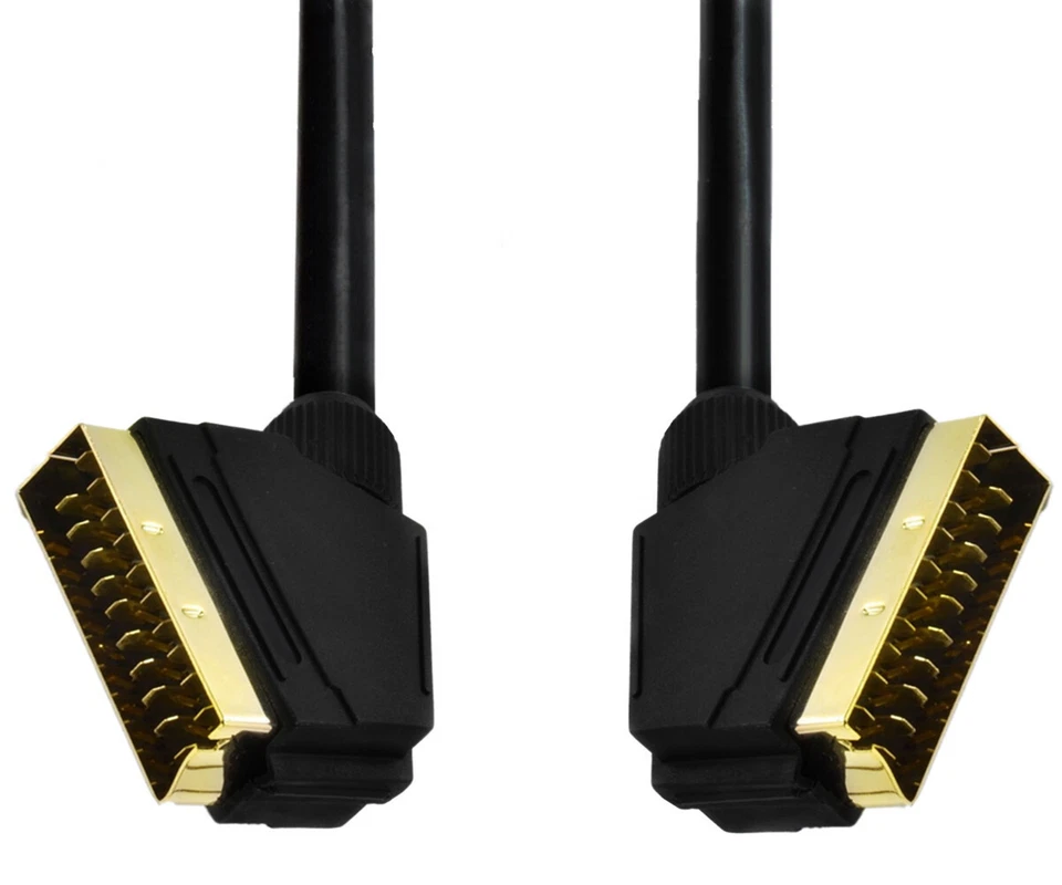1.5m/3m/5m Premium SCART Male To Male AV Cable Gold Plated Connectors - Image 3 of 4