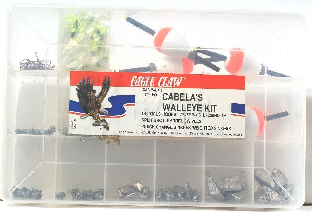 Count Eagle Claw Fishing Tackle Company Cabela's Walleye Kit 190  Pieces