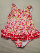 Nicole Miller One Piece Pink, Golden with Flowers Swimsuit size 6