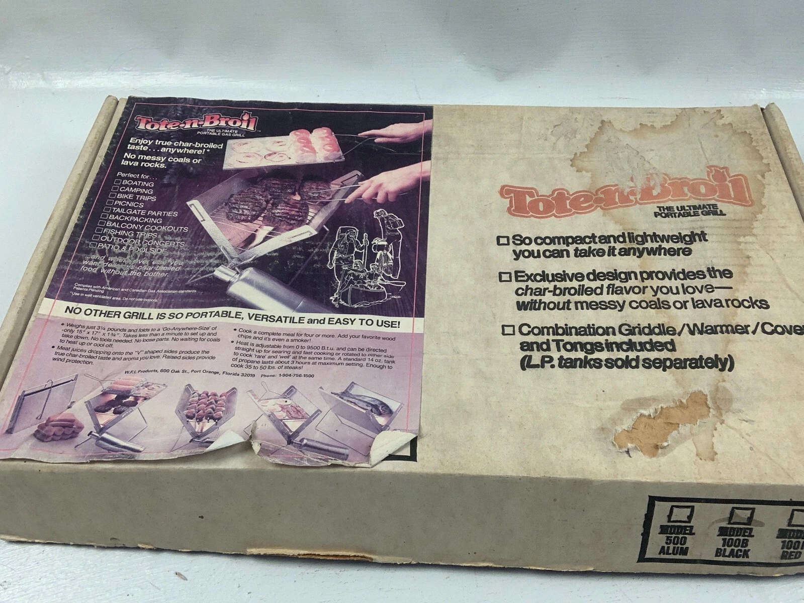 Rare Tote-N-Broil Portable Gas Grill - Camping / Vintage - Unused