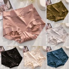 Women Fashion High Waist Panties Solid Smooth Brief Lingerie Underwear Underpant