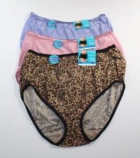 NWT set/3 VANITY FAIR ILLUMINATION BRIEFS 13109 PINK PERIWINKLE BLUE LEOPARD 2XL