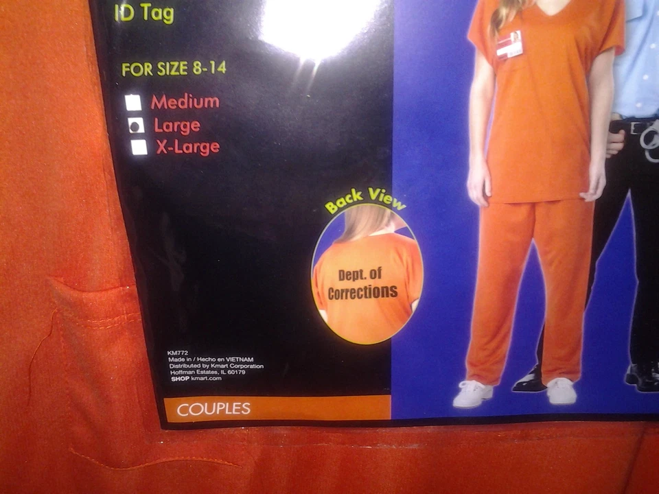 *NUEVO* Uniforme de prisionero para mujer adulta disfraz de Halloween naranja Foto 3 de 4