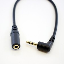 200pcs Gold Right Angle 3.5mm Stereo Male to Female M/F Audio Extension Cable