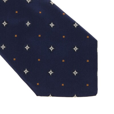 Cravate Kiton Homme 100% Soie Seven Fold - Orange Rouge Et Blanc Avec Touche Violette