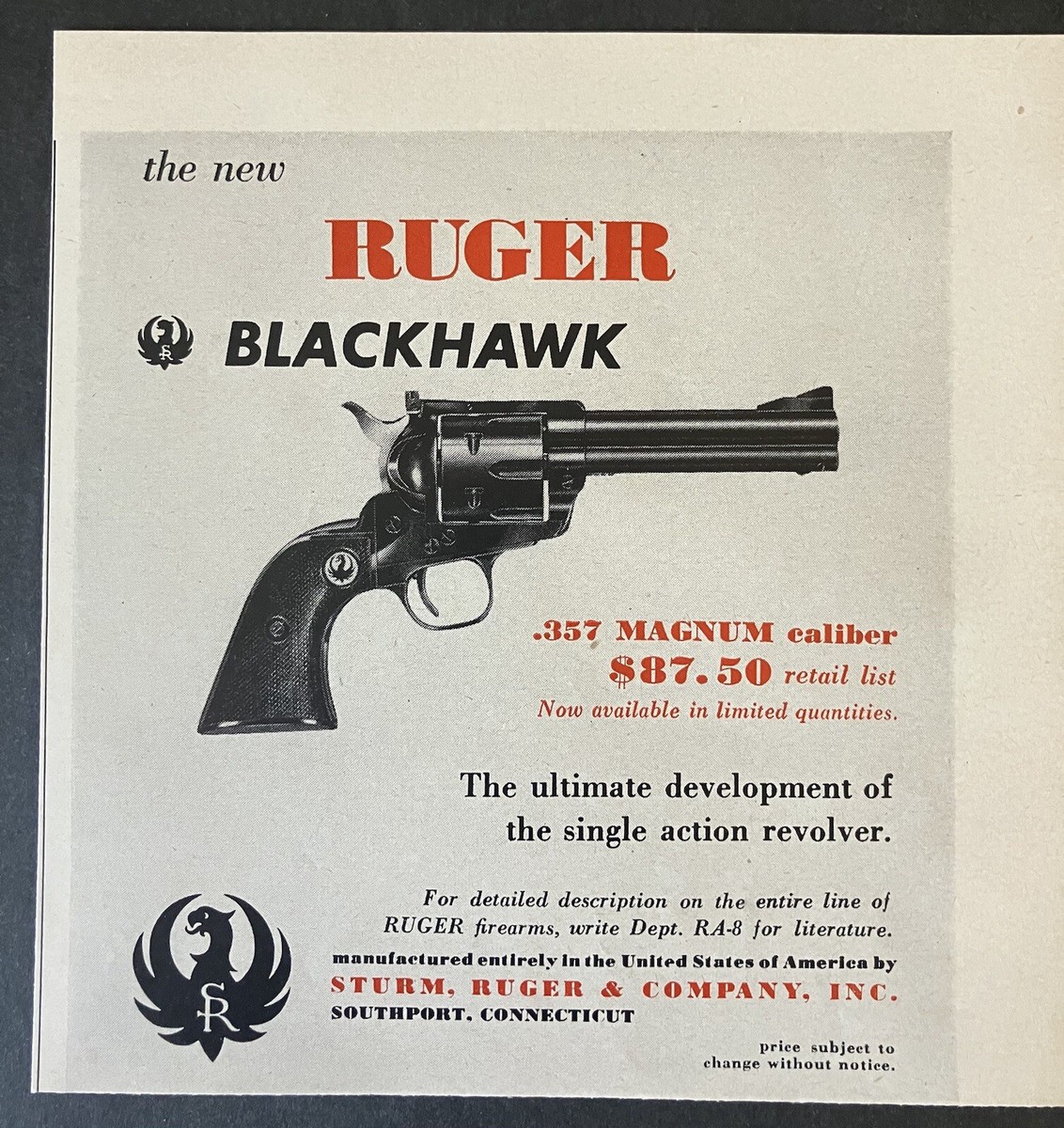 Ruger Blackhawk Manual - Complete Owners Guide With Parts Diagrams, Instructions & Assembly Views