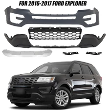 Front Bumper Cover Fascia Lower Grille Assembly Kit For 2016-2017 Ford Explorer
