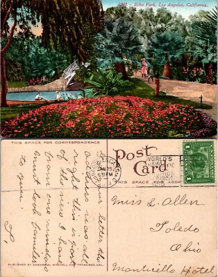 Echo Park Los Angeles CA Postcard