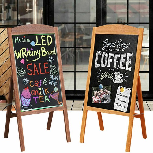 Large Wooden A-Frame Sign Freestanding Message Chalkboard Sidewalk Blackboard US - Picture 2 of 31