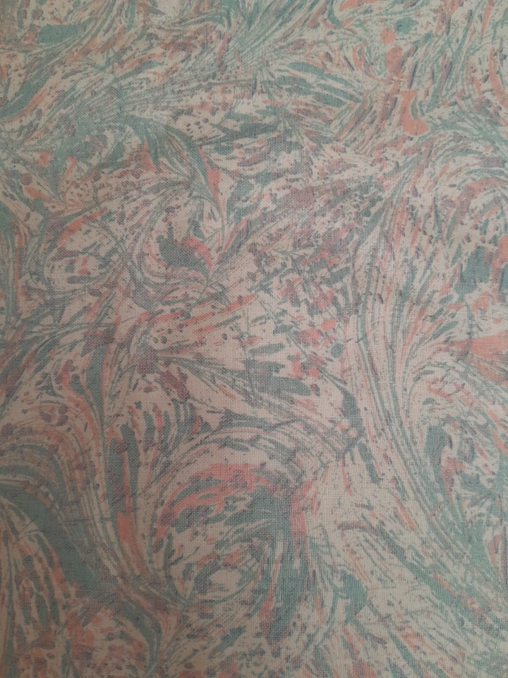 7m X 1m40 SIGNE RICHARD FELBER TISSU AMEUBLEMENT  couleurs pastels marbrées - Photo 2/3