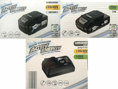 FERREX AKKU ACTIV ENERGY 40 V oder 20 V Li-Ion Akku  oder Akku Ladegerät 