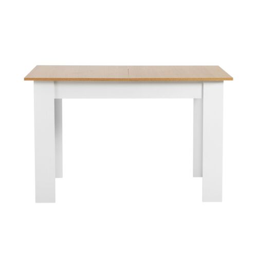 Extendable Dining Table 160cm Wooden White Contemporary Heavy Duty Oikiture NEW - Picture 3 of 8