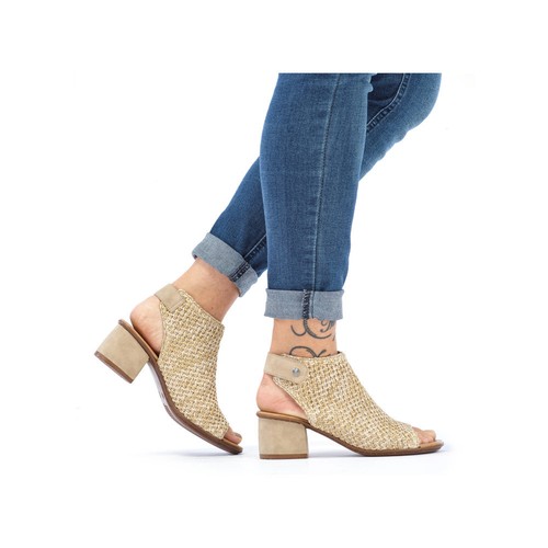 Rieker Damen Sandale Sandalen Sandalette Sandaletten Schuhe beige 64670 - Picture 9 of 11