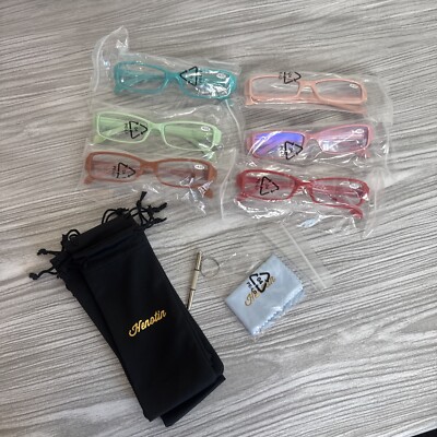 Henotin 6-Pack Reading Glasses Blue Light Blocking Anti Eyestrain Computer Women