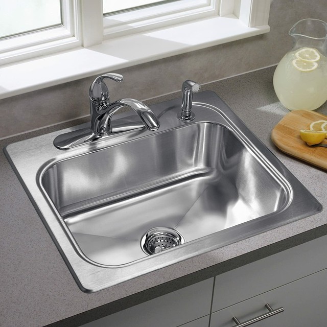 Kohler Single Bowl Kitchen Sink 25 X 22 Inch Top Mount Sterling Southhaven for sale online eBay