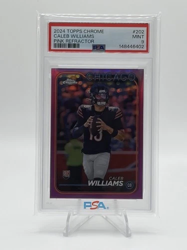 2024 Topps Chrome Pink Refractor RC Caleb Williams Bears Psa 9