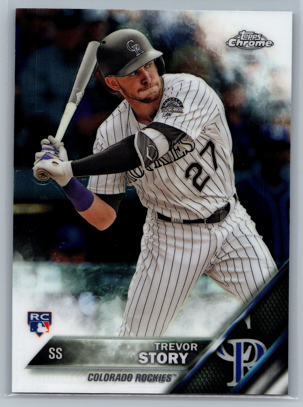 2016 Topps Chrome #45 Trevor Story Colorado Rockies RC Rookie