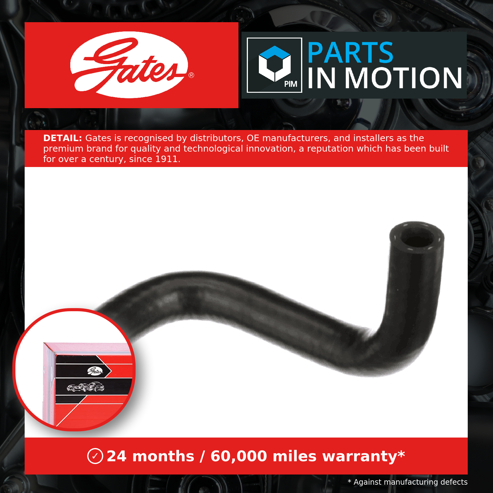 Crank Case Breather Pipe Hose fits FORD TRANSIT 2.5D 92 to 94 4GA Gates 6182061