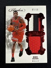 2017-18 Panini Flawless Kris Dunn Patch /15 Game Used Jersey Ruby Bulls