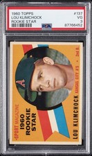 1960 TOPPS ROOKIE STAR #137 LOU KLIMCHOCK ROOKIE RC PSA 3