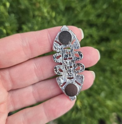 Broche De Col Magnétique Argent – Style Victorien – Cravate Stock Tie – Fait Main