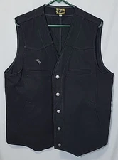 Wyoming Traders Concealed Carry Size Large Black Ranch Wear Canvas Snap Up Vest