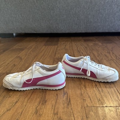 Puma Suede Youth Kids 3 Is Bright Pink With White Laces