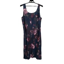Vince floral night garden square neck satin slipdress midi dress size 20