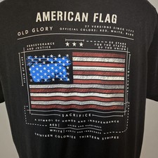 Nine Line American Flag Men’s XXL Graphic T-Shirt USA Made Black Old Glory