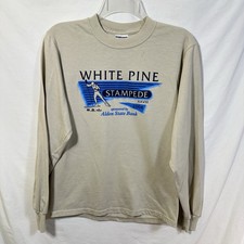 Vintage Y2K White Pine Stampede 2004 Long Sleeve T-Shirt Cross Country Skiing S