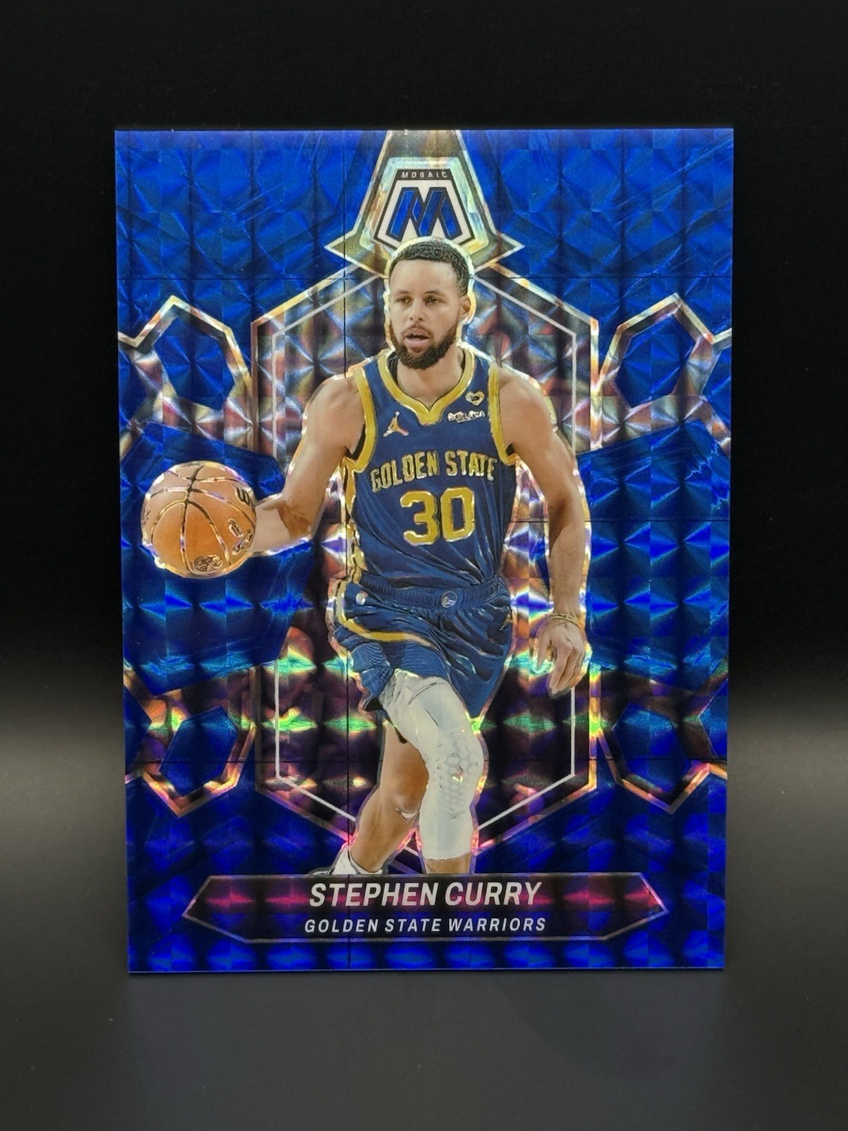 2023-24 Panini Mosaic - Stephen Curry #3 Blue Mosaic Prizm /199