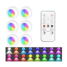 6PCS Wireless Car Interior Led Lights with Remote Control, 16 Colors Vehicle