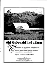 American Farmland Trust Lol McDonald had a farm Vintage Print Ad