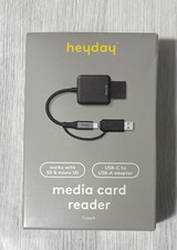 Heyday USB-C to USB-A Media Card Reader Adapter Works With SD  Micro SD- Black
