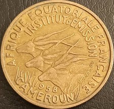 CAMERUN GROSSA MONETA 25 FRANCHI 1958 CIRCOLATA