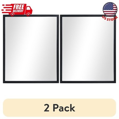 2-Pack Black Rectangle Wall Mirror Bathroom Living Room 23x29